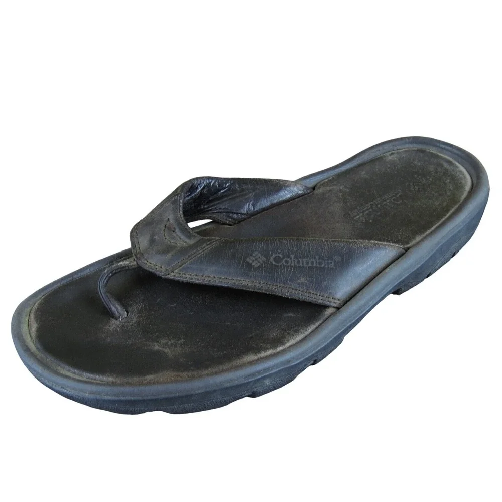 Columbia Men's  Flip Flop Brown Leather Size 10‎ Medium  Used 2025